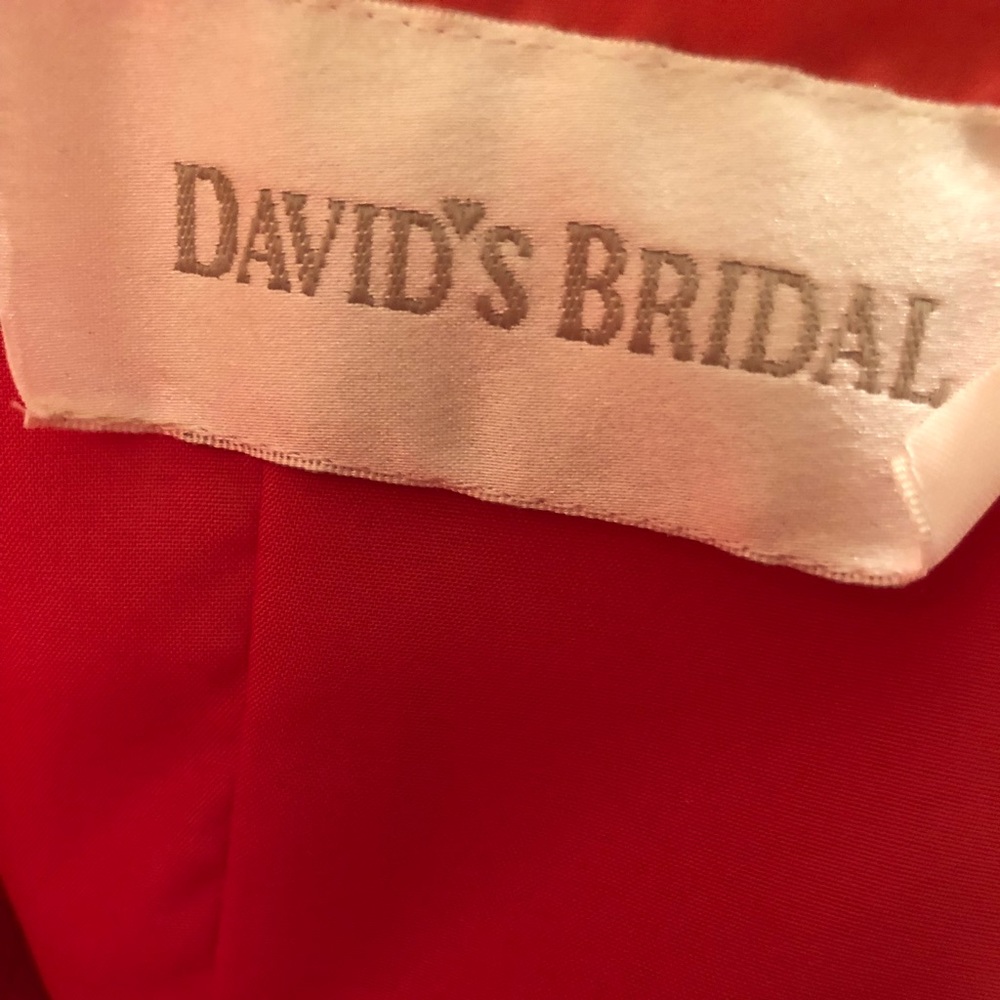 🎉{H o s t P i c k} David’s Bridal Strapless Peach Pink Sequin Dress - Picture 2 of 8